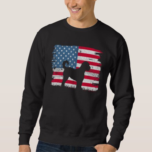 Goldendoodle American Flag USA 4th of July Men Wom Trui (Voorkant)