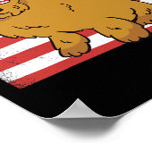 Goldendoodle Amerikaanse Vlag 4 juli VS Grappige H Poster (Hoek)