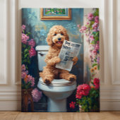 Goldendoodle Art Badkamer Humor Canvas Afdruk