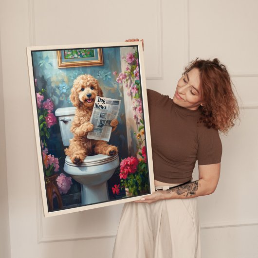 Goldendoodle Art Badkamer Humor Canvas Afdruk