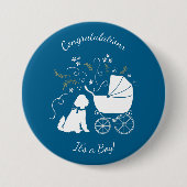 Goldendoodle Baby shower Dog Ronde Button 7,6 Cm (Voorkant)