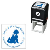 Goldendoodle Baby shower Dog Zelfinktende Stempel (In situ)