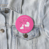 Goldendoodle Baby shower Roze Ronde Button 7,6 Cm (In situ)