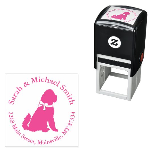 Goldendoodle Baby shower Roze Zelfinktende Stempel (In situ)