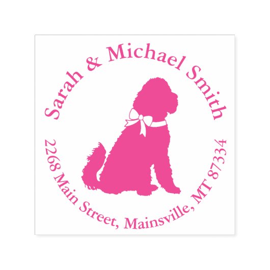 Goldendoodle Baby shower Roze Zelfinktende Stempel (Design)