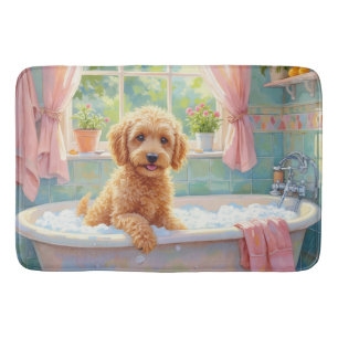 Goldendoodle badtijd Mooie badkamerdecoratie Badmat