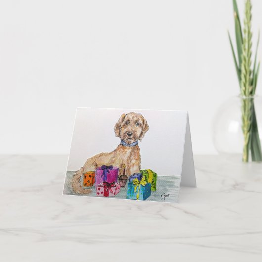 Goldendoodle Birthday Card Kaart (Voorkant)