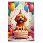 Goldendoodle Birthday Celebration Medium Cadeauzakje (Voorkant)
