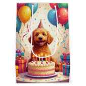 Goldendoodle Birthday Celebration Medium Cadeauzakje (Achterkant)