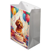 Goldendoodle Birthday Celebration Medium Cadeauzakje (Achterkant Gekanteld)
