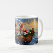 Goldendoodle Christmas Boat Holiday Koffiemok (Voorkant rechts)