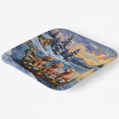 Goldendoodle Christmas Boat Holiday Papieren Bordje (Gebogen)