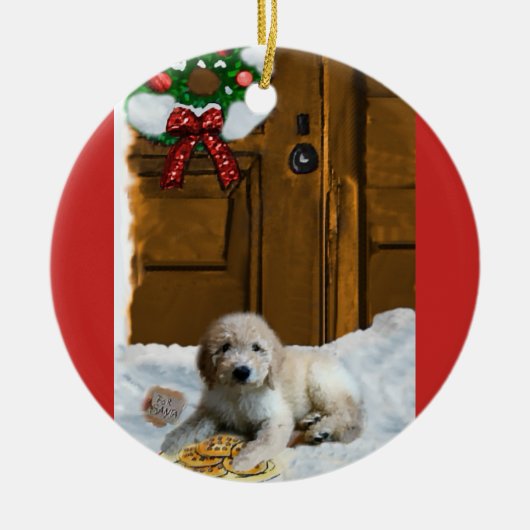 Goldendoodle Christmas Gifts Ornament (Voorkant)
