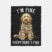 Goldendoodle Christmas I'm Fine Everything Is Fine Fleece Deken (Voorkant)