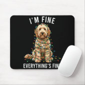 Goldendoodle Christmas I'm Fine Everything Is Fine Muismat (Met muis)