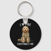 Goldendoodle Christmas I'm Fine Everything Is Fine Sleutelhanger (Voorkant)