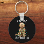 Goldendoodle Christmas I'm Fine Everything Is Fine Sleutelhanger (Voorkant)
