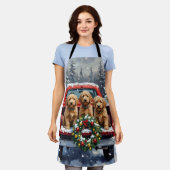 Goldendoodle Christmas Red Truck Holiday Schort (Gedragen)