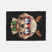 Goldendoodle Christmas Reindeer Holiday Dog Lover  Fleece Deken (Voorkant (Horizontaal))