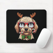 Goldendoodle Christmas Reindeer Holiday Dog Lover  Muismat (Met muis)