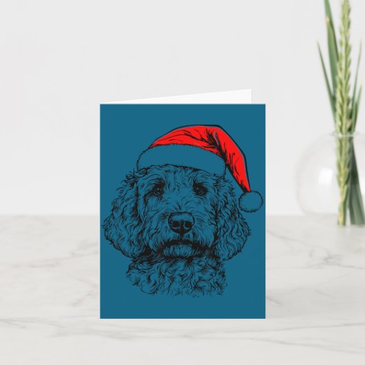 Goldendoodle Christmas Santa Hat Xmas Pajama Golde Kaart (Voorkant)
