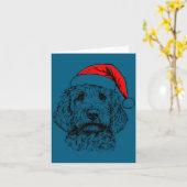Goldendoodle Christmas Santa Hat Xmas Pajama Golde Kaart (Gele Bloem)
