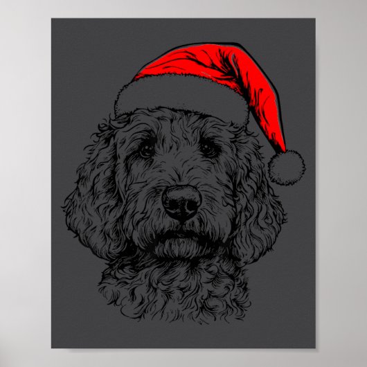 Goldendoodle Christmas Santa Hat Xmas Pajama Golde Poster (Voorkant)