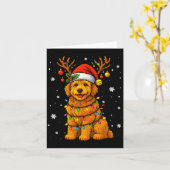 Goldendoodle Christmas Tee Reindeer Christmas Ligh Kaart (Gele Bloem)