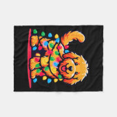 Goldendoodle Christmas Tree Xmas Lights Golden Doo Fleece Deken (Voorkant (Horizontaal))