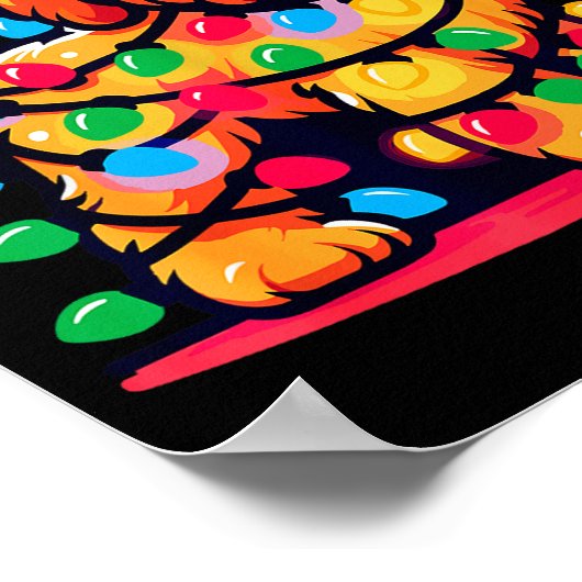 Goldendoodle Christmas Tree Xmas Lights Golden Doo Poster (Hoek)