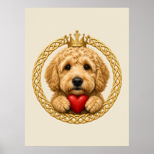 Goldendoodle Claddagh Poster (Voorkant)