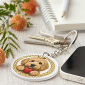 Goldendoodle Claddagh Sleutelhanger (Voorkant Rechts)