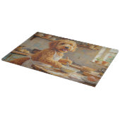 Goldendoodle Cooking in Kitchen Snijplank (Hoek)