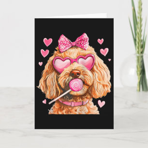 Goldendoodle Coquette Strik Valentijnsdag Raglan B Kaart