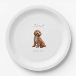 Goldendoodle Custom Huisdier bruiloft Papieren Bordje