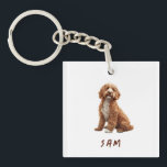 Goldendoodle Custom Pet Sleutelhanger<br><div class="desc">Aangepaste Sleutelhanger voor huisdieren. Dit is een Goldendoodle. Stuur me de kleur van je goldendoodle en ik zal een specifiek bord voor die kleur maken. Ik stuur je een link voor die kleur of stuur me het ras van de hond. De wijzigingen moeten worden aangebracht voordat de sleutelhanger wordt besteld....</div>