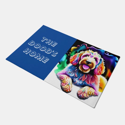 Goldendoodle Deurmat Schattige Dog (Schuin)