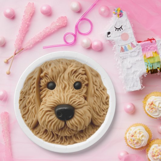 Goldendoodle Dog 3D geïnspireerd Papieren Bordje (Feest)