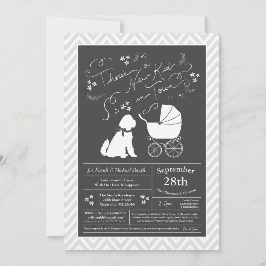 Goldendoodle Dog Baby shower Genderneutraal Kaart (Voorkant)