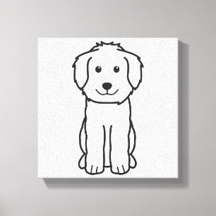 Goldendoodle Dog Cartoon Canvas Afdruk