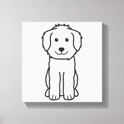 Goldendoodle Dog Cartoon Canvas Afdruk (Voorkant)