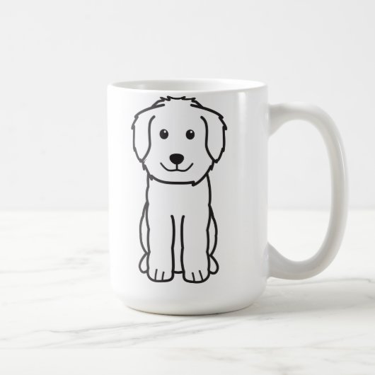 Goldendoodle Dog Cartoon Koffiemok (Rechts)