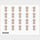 Goldendoodle Dog Cartoon Ronde Sticker (Vel)