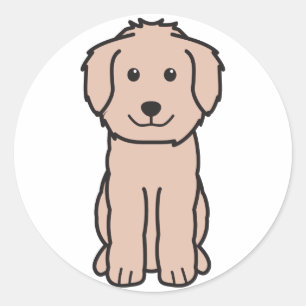 Goldendoodle Dog Cartoon Ronde Sticker