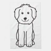 Goldendoodle Dog Cartoon Theedoek (Verticaal)
