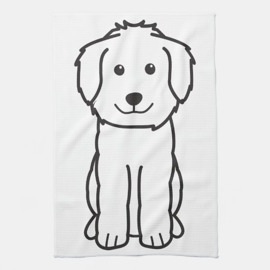 Goldendoodle Dog Cartoon Theedoek (Verticaal)