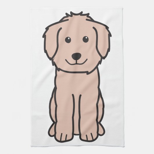 Goldendoodle Dog Cartoon Theedoek (Verticaal)
