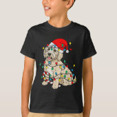 Goldendoodle Dog Christmas Lights Santa Xmas Pet D T-shirt (Voorkant)