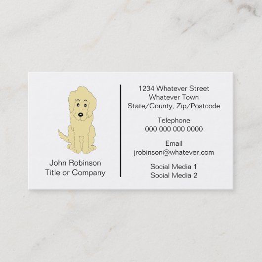 Goldendoodle Dog Design Boarding Kennels Visitekaartje (Voorkant)