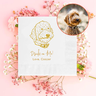 Goldendoodle Dog gepersonaliseerde Drink op mij Servet